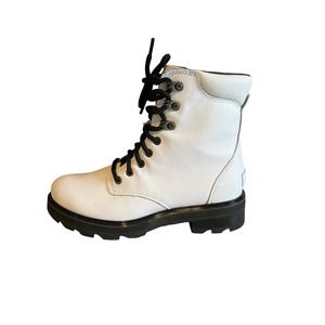 Sorel Hi Line Lace Up Mountain Combat Boots White 8